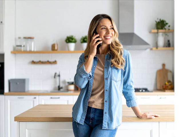 A homeowner on a call about an upcoming Home Care visit.